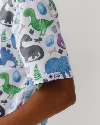 Медицинский костюм с принтом мужской Гранит Динозавры синий/белый 131-322-859 (6613727) фото 5