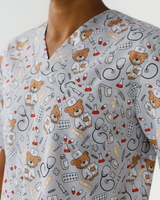 Medical suit with print for men Granite Bear gray/brown 131-373-711 (6613676) фото 4