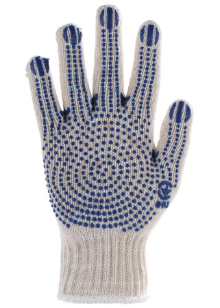 Work gloves, dense with PVC dots (256) фото 1