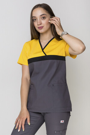 Costume Lydia +Br. Virginia. COTTON. Yellow / asphalt (5410116) фото 12
