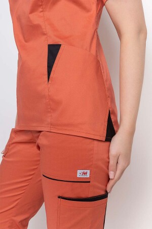 Medical suit Emily-stretch, female. Terracotta (5436925) фото 9
