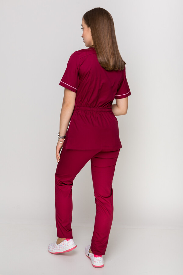 Костюм Монік, жіночий медичний, завужені штани. Марсал (5410152) фото 10