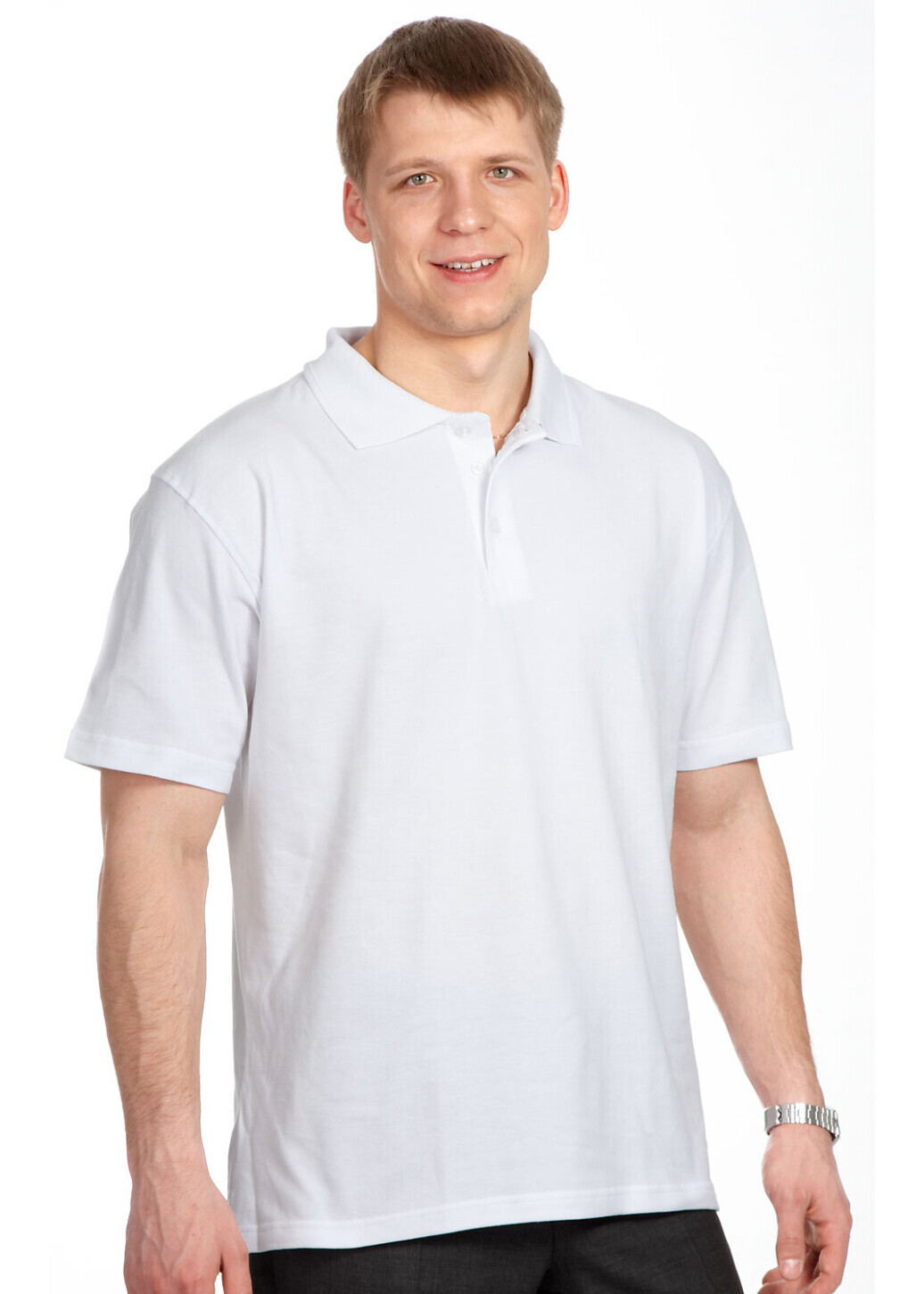 Work shirt polo "American Style" white 200 g/m2 (220025) фото 1