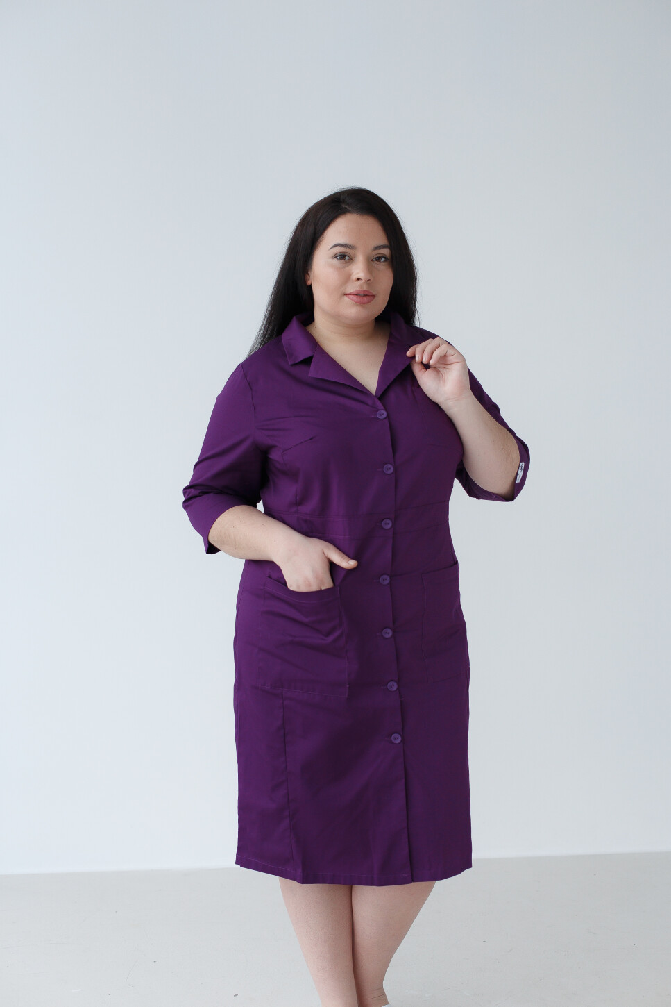 Women's medical gown Sophie purple +SIZE 306-335-677 (6625321) фото 1