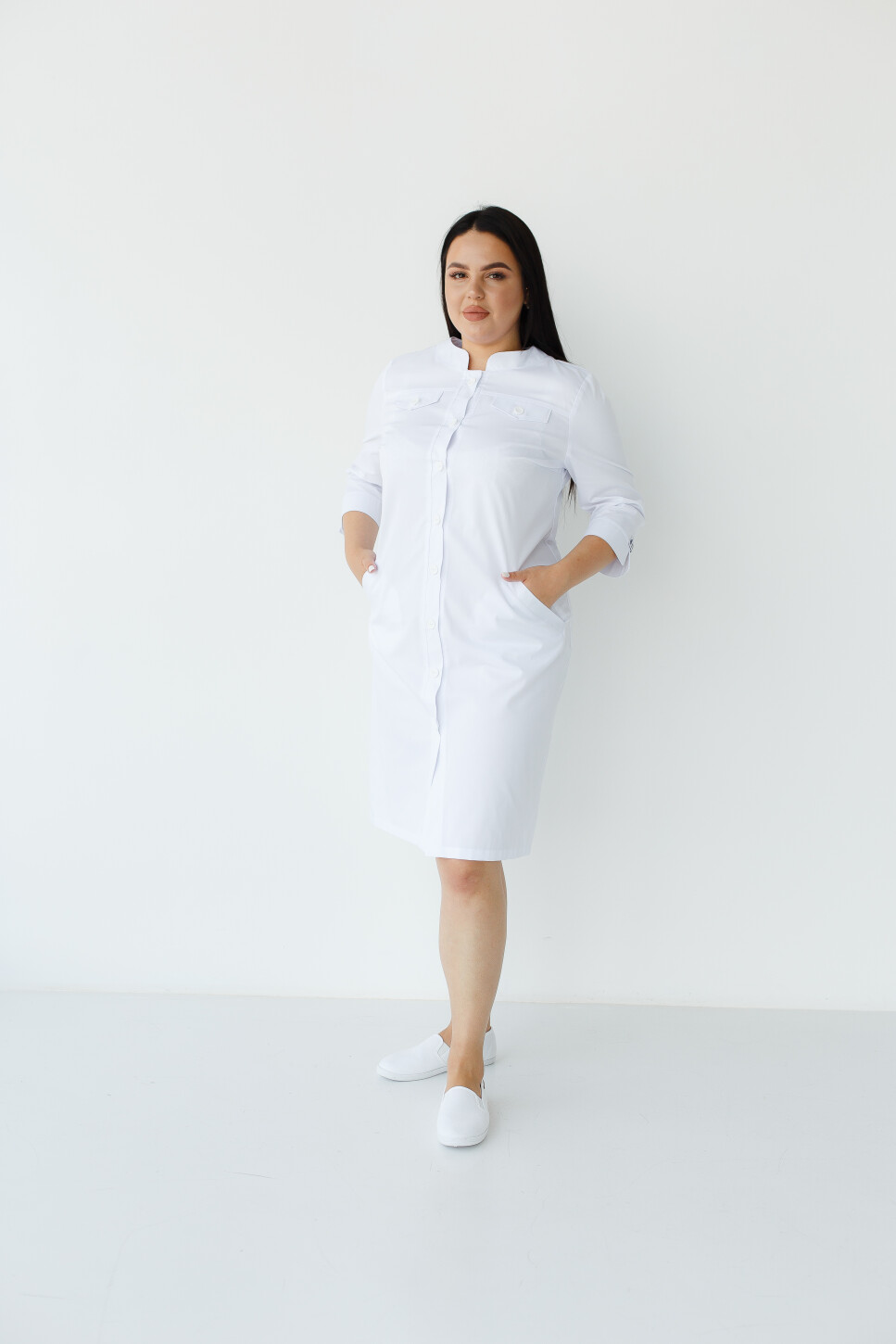 Women's medical gown Valerie white +SIZE 156-324-677 (6625323) фото 1