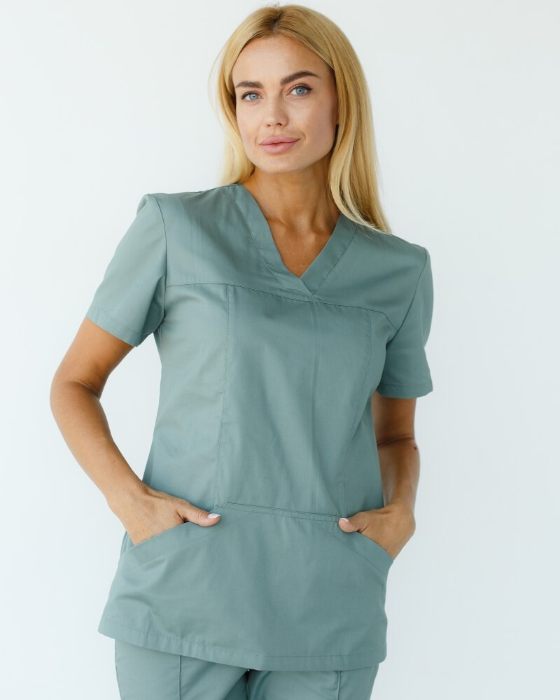Medical shirt women's Topaz olive 164-327-705 / 386-327-705 (6613482) фото 1