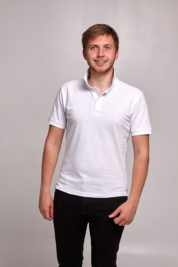 Футболка поло мужская медицинская POLO M. Белая (100% хлопок) (544595) фото 2