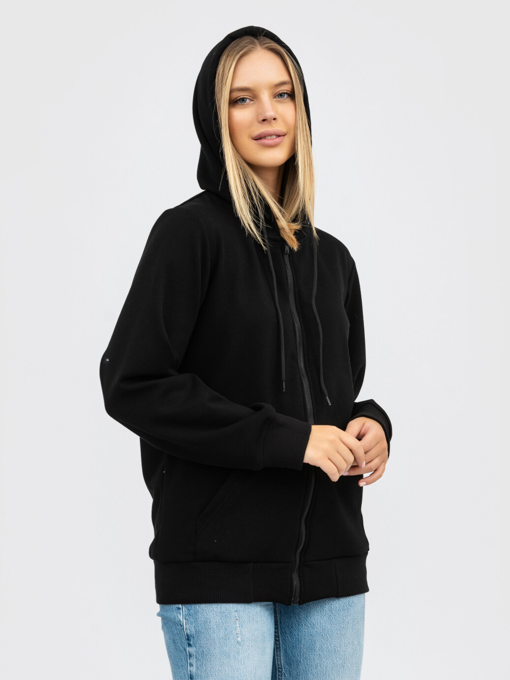 Худі UNISEX на блискавці U-0401/VL чорний (5110259) фото 6