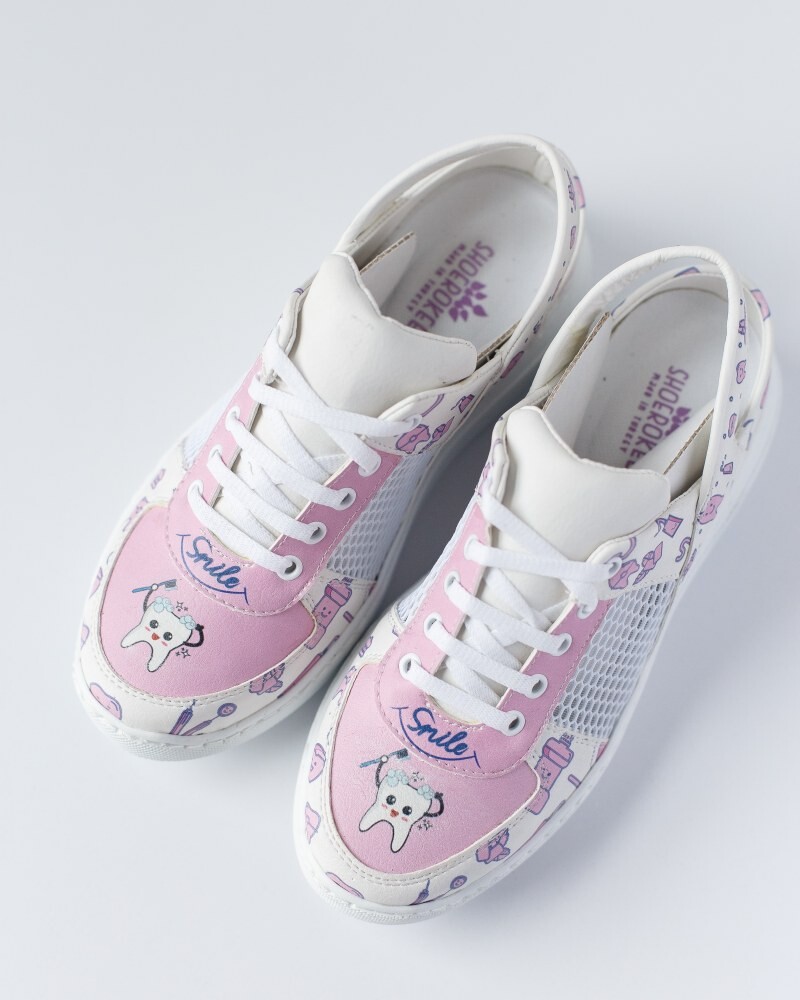 Обувь медицинская кроссовки с открытой пяткой Teeth Pink PU подошва 347-399-850 (6613134) фото 2