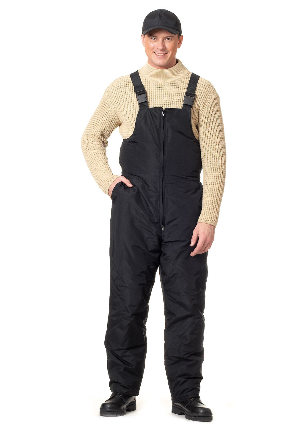 Insulated working semi-overalls "OPERATOR" black Oxford (9900990018) фото 1