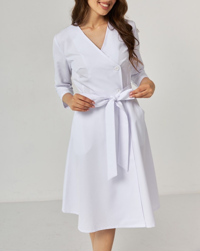 Medical gown for women Provence white 178-324-677 (6613945) фото 3