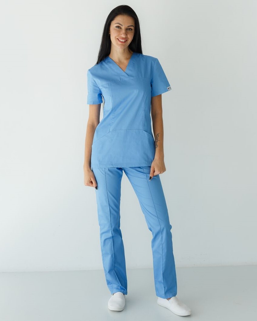 Medical shirt women's Topaz blue 164-333-705 (6613535) фото 2