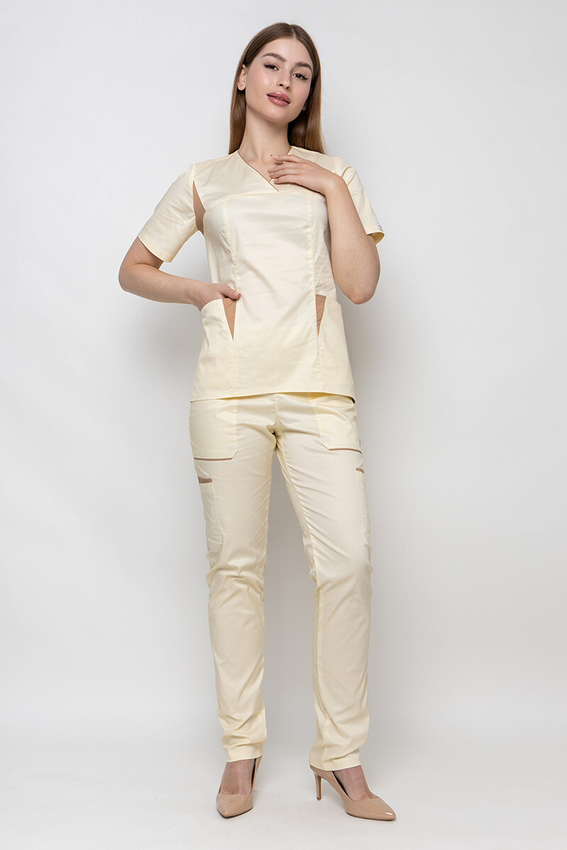 Medical suit Emelie-stretch, female. Champagne (5436943) фото 1