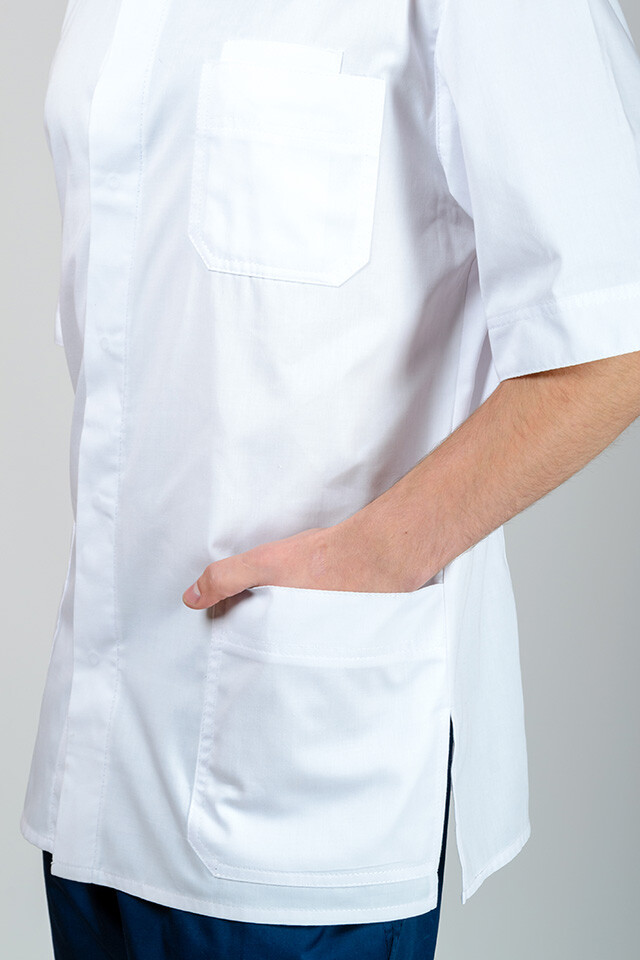 Bravery men's medical jacket. White with dark blue (545030) фото 3