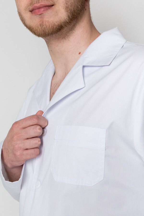 White medical coat Doctor male, long sleeve (5410015) фото 4