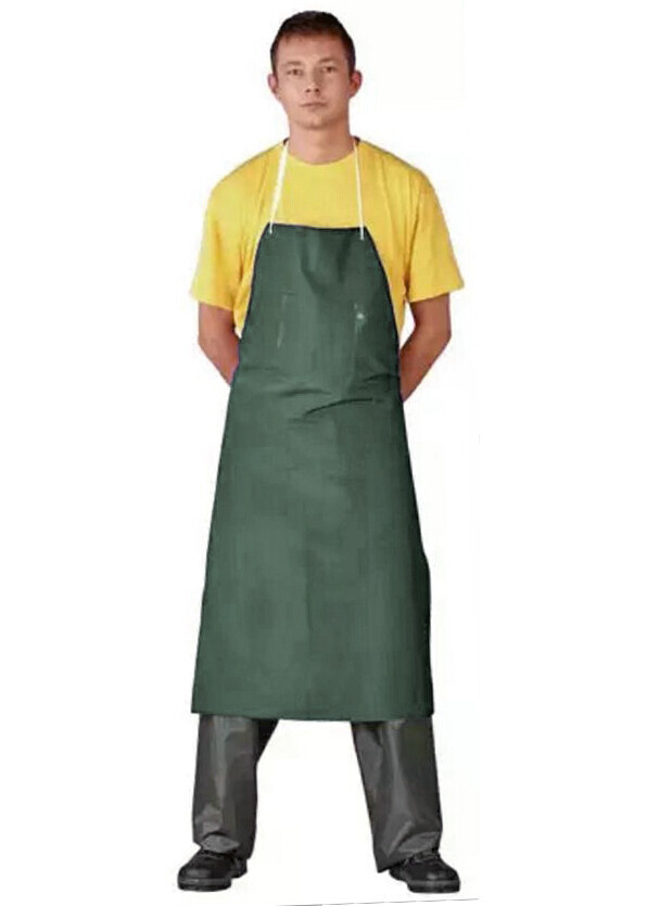 The apron rubberized green with a bib (221152) фото 1