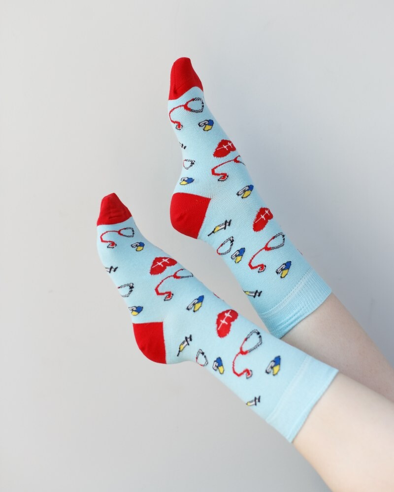 Medical socks with Medicine Blue print 143-333-593 (6613870) фото 1