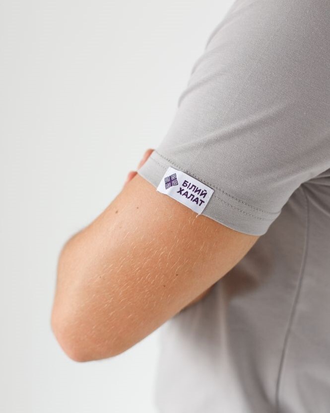 Медицинская футболка мужская светло-серая 153-419-730 (6613820) фото 5