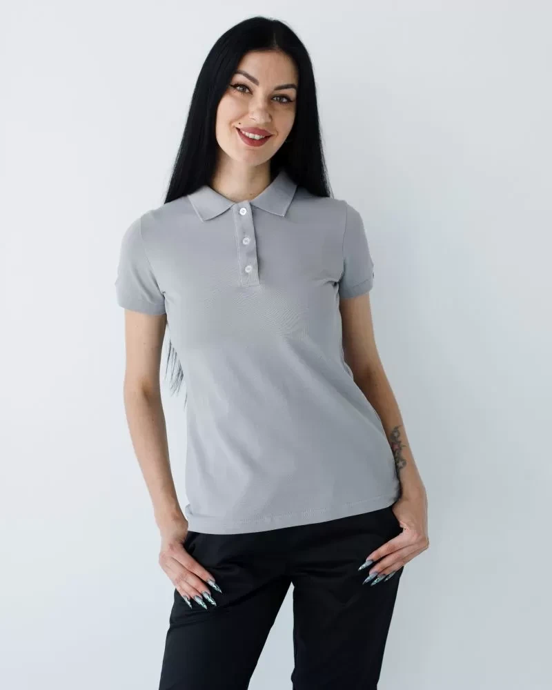 Medical polo for women light gray 147-419-677 (6637750) фото 1