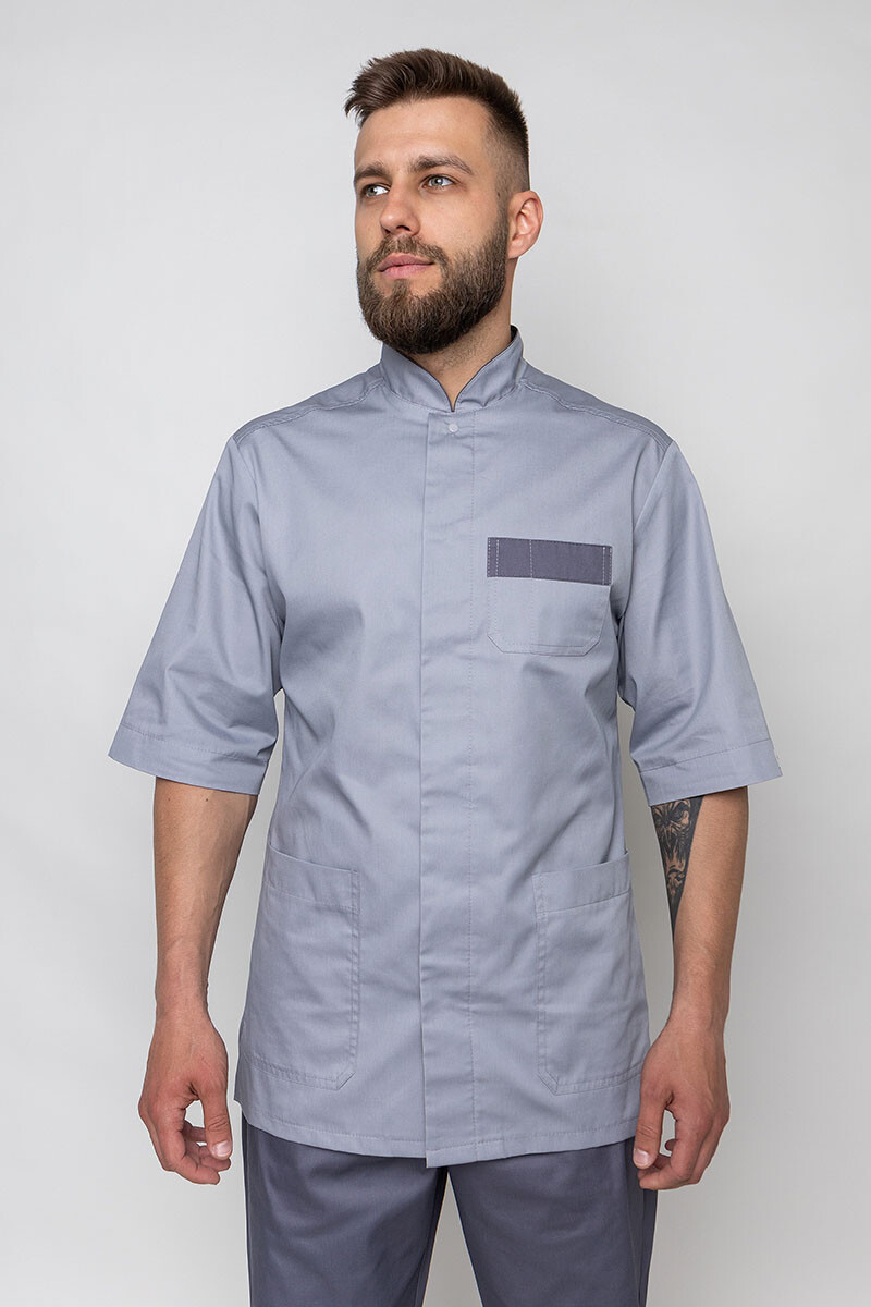 Bravery men's medical jacket, 1/2 sleeve. Smoke / asphalt (545031) фото 2