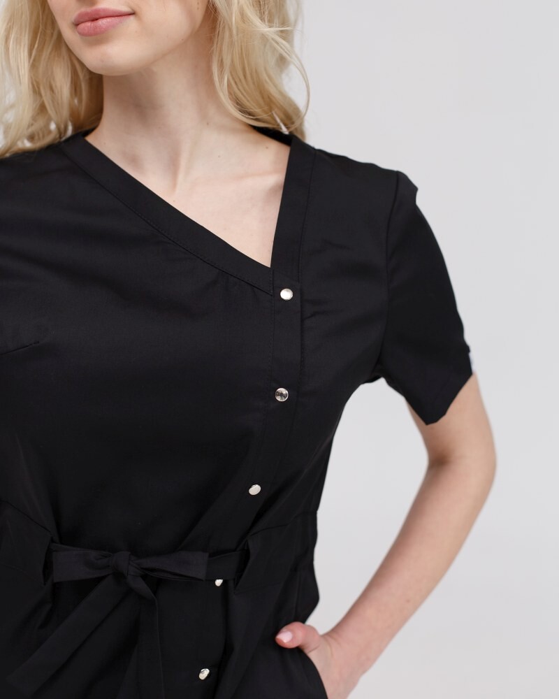 Medical tunic for women Naomi black 151-321-679 (6613952) фото 4