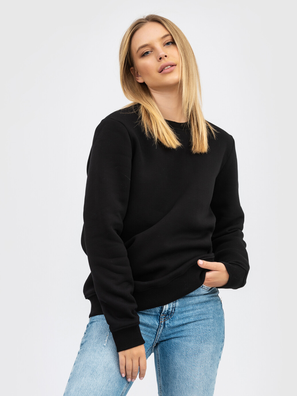 Свитшот UNISEX с начесом U-0301 черный (5110298) фото 1