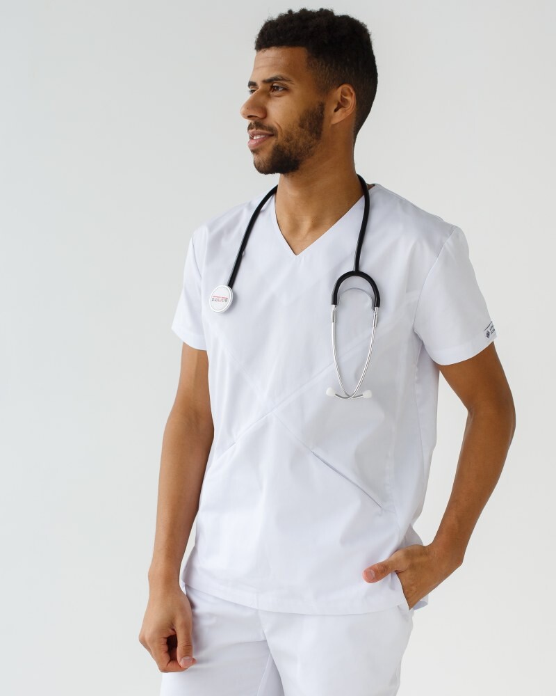 Medical suit for men Milan white 134-324-708 (6613670) фото 3