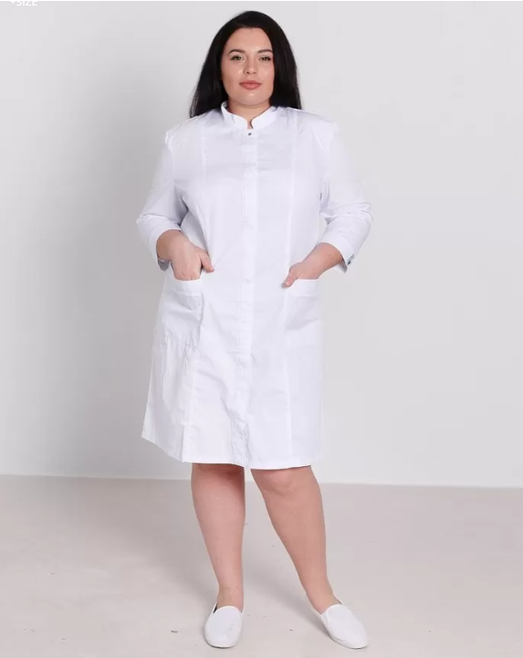 Medical coat for women Sakura white 160-324-678 / 310-324-679  (6613581) фото 9