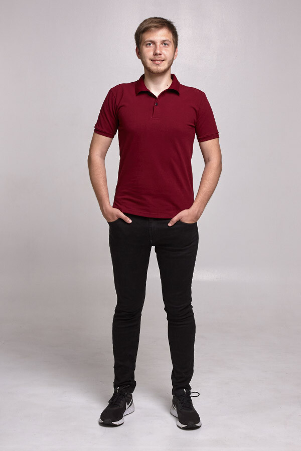 Футболка поло мужская медицинская POLO M. Бордо (100% хлопок) (544596) фото 1