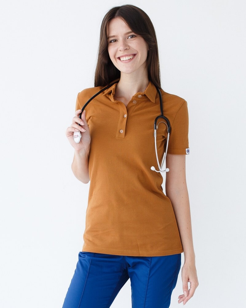 Medical polo for women caramel 147-418-677 (6613394) фото 1