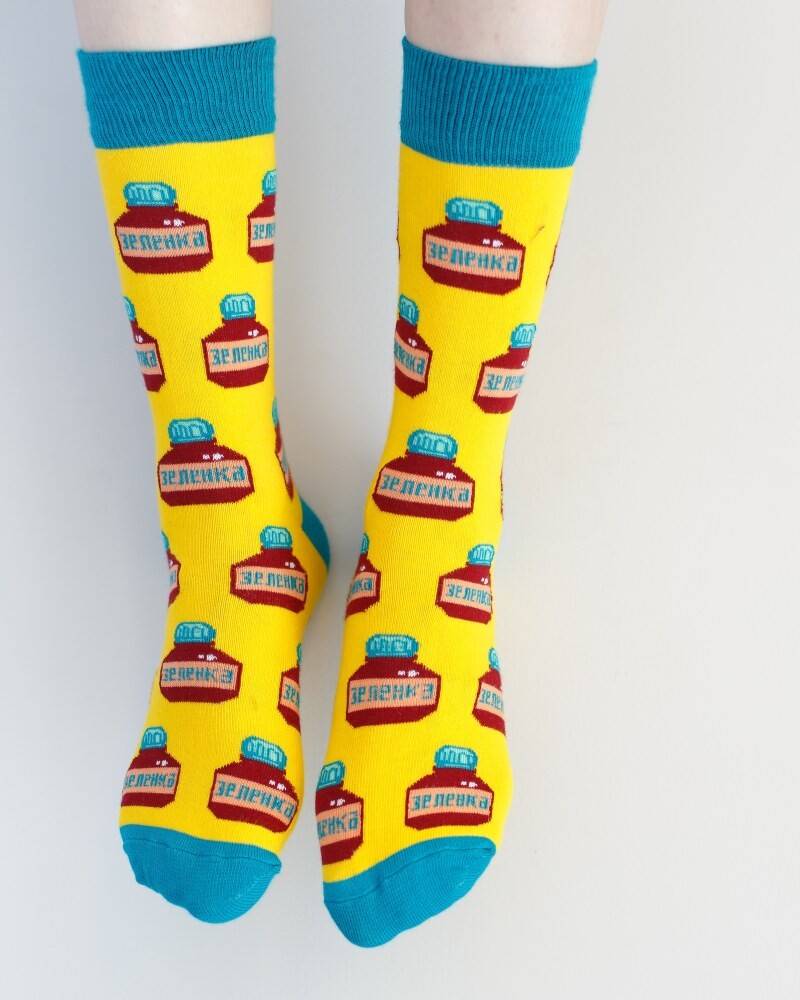 Medical socks with Zelenka print 143-350-833 (6613877) фото 1
