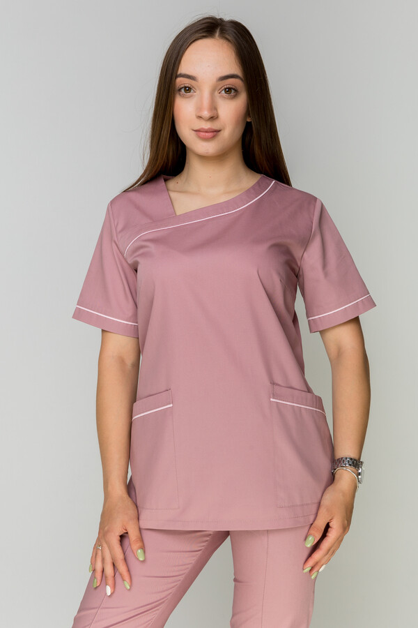 Monique+ Br. skinny suit. COTTON. Ash rose + rose (piping) (5410155) фото 2