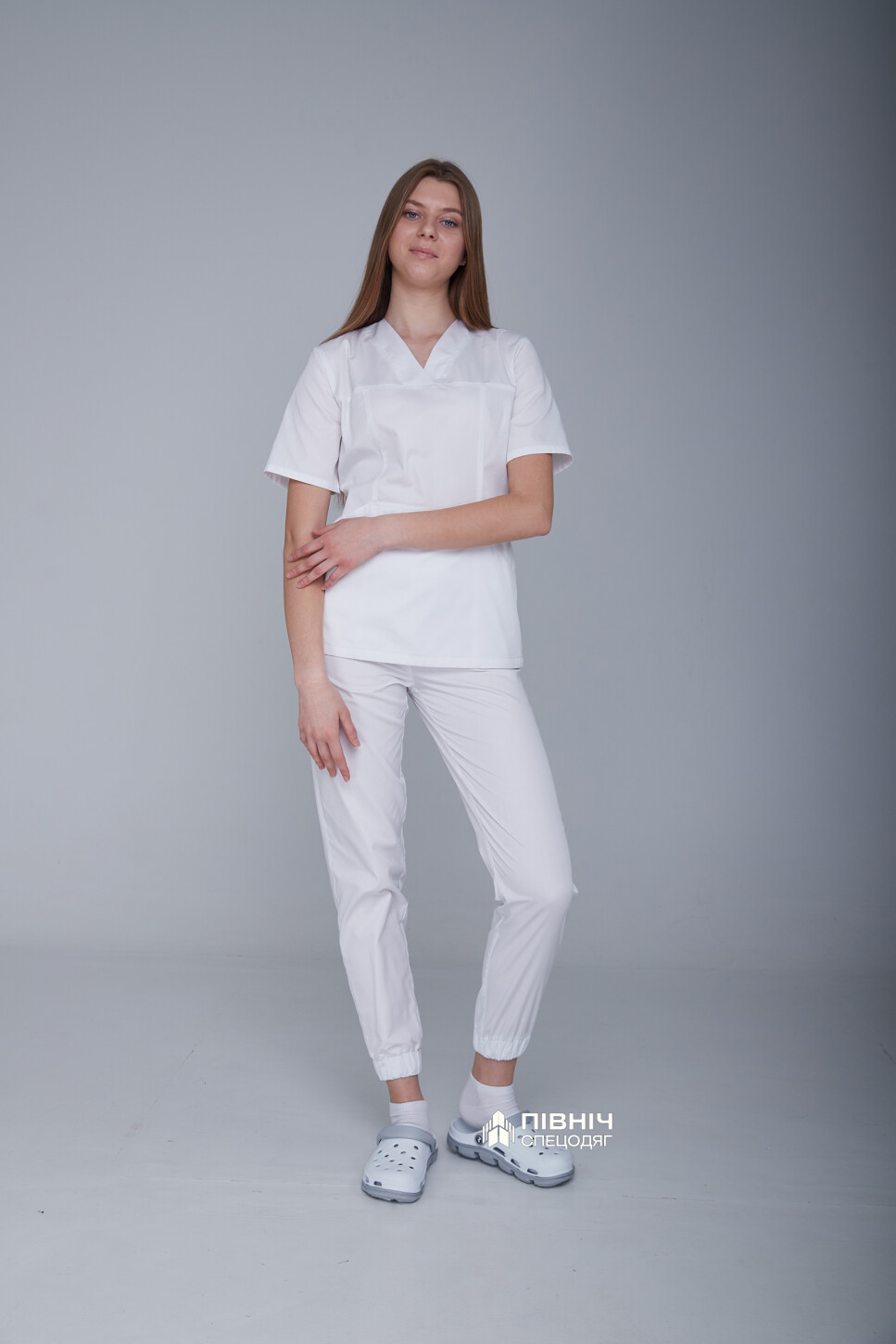 Women's medical blouse "MARIA" white (3399154) фото 9