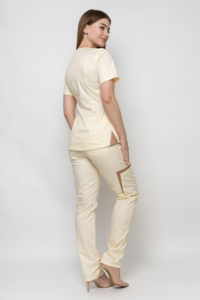 Medical suit Emelie-stretch, female. Champagne (5436943) фото 2