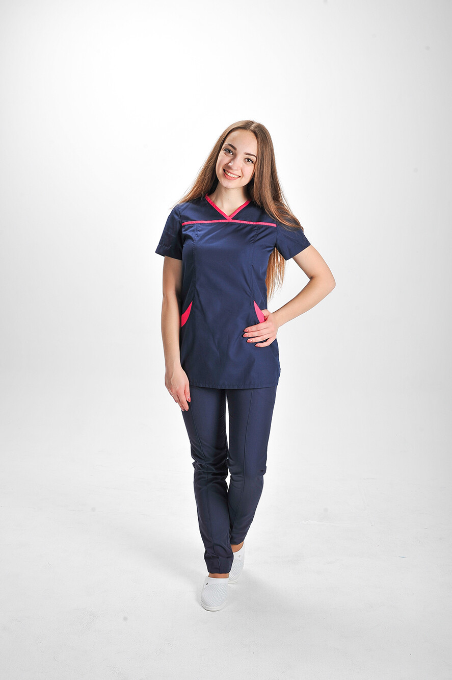 Suit I-30+ Br. skinny. COTTON. Dark blue with raspberry (544733) фото 2