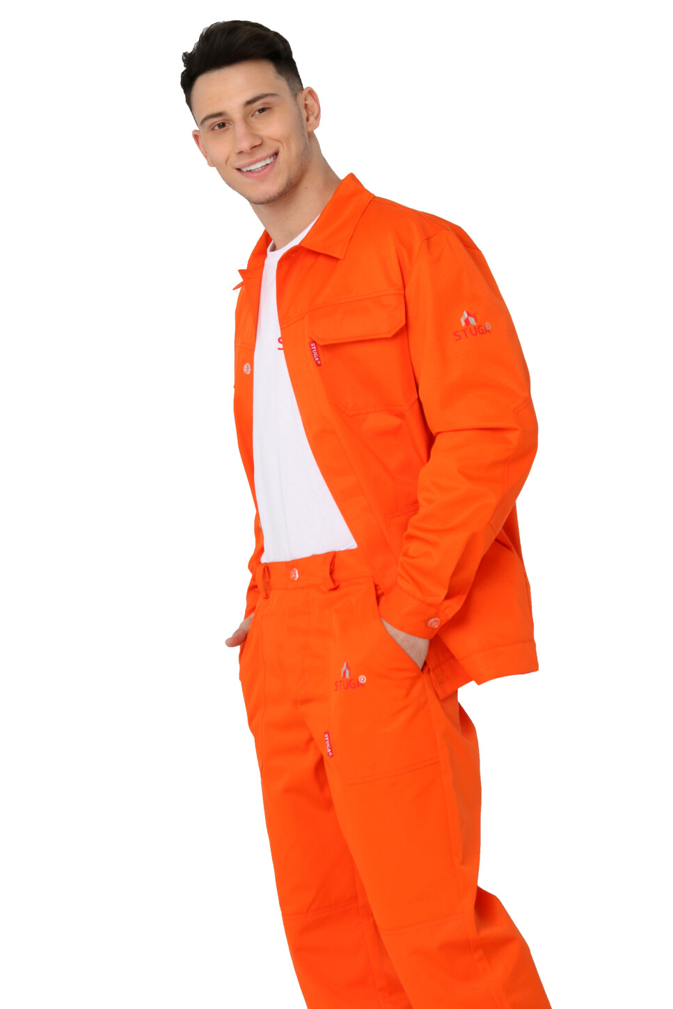 Suit worker "STANDARD" oranzh - semi-overalls and a jacket (1214) фото 5