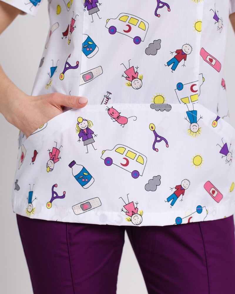 Medical shirt women's Topaz print MediKids 126-324-774 (6613486) фото 5