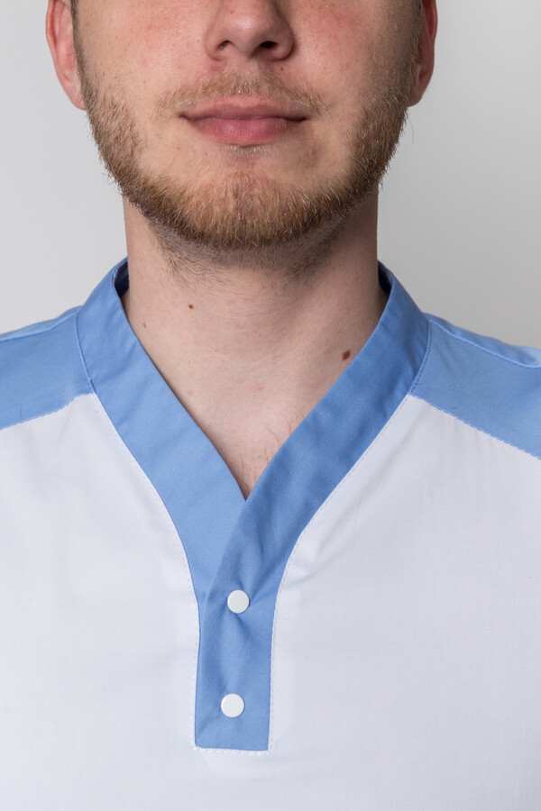 Medical suit for men Practitioner. White / blue (5410018) фото 3