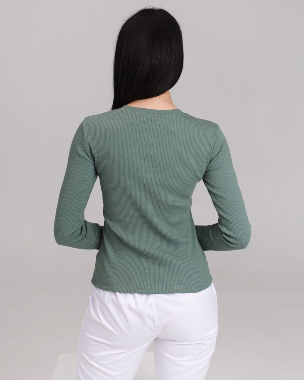 Women's Medical Longsleeve in welted dark olive 392-483-901 (6613458) фото 2