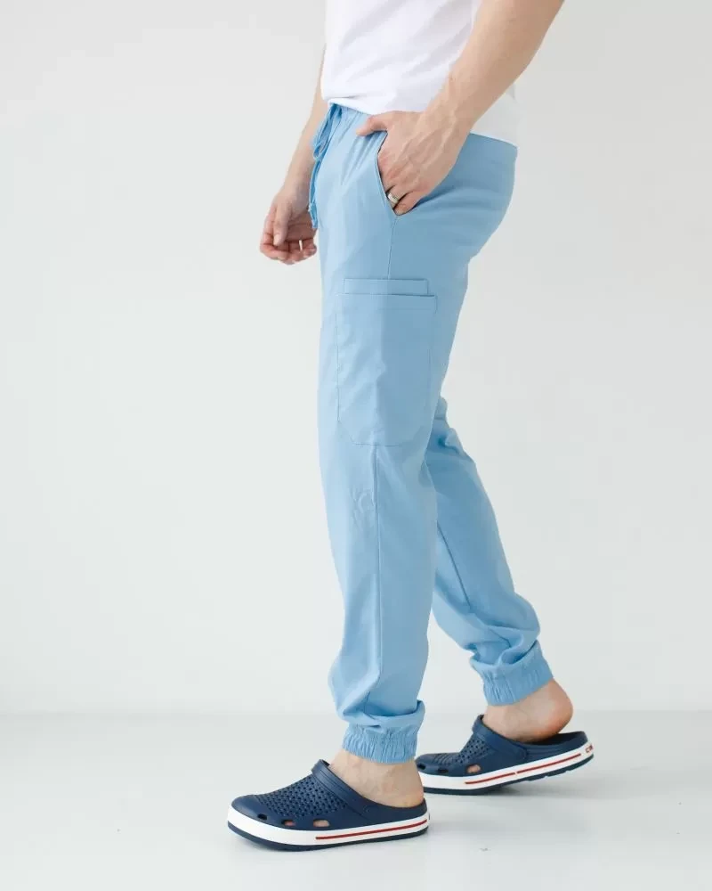 Medical pants men's joggers stretch blue 504-333-730 (6637783) фото 3