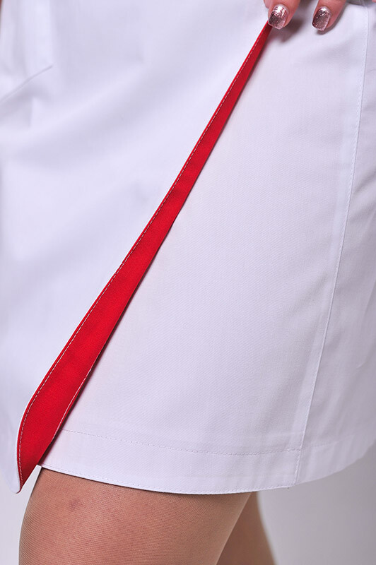 Dressing gown Venice. COTTON. White + red (trim) (544764) фото 8