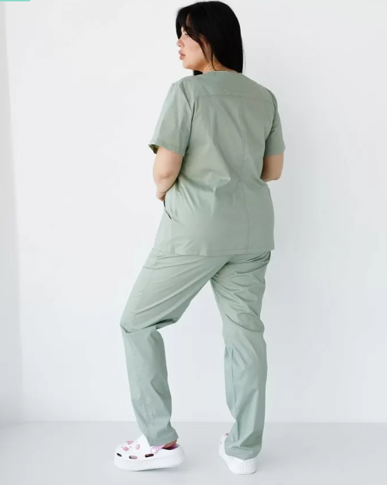 Медицинский костюм женский Топаз фисташковый Elitе Stretch 488-396-705 / 492-396-705 (6624450) фото 12