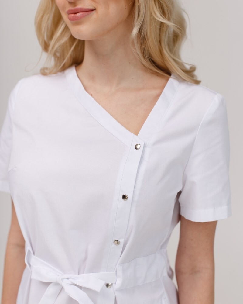 Medical tunic for women Naomi white 151-324-679 (6613947) фото 4