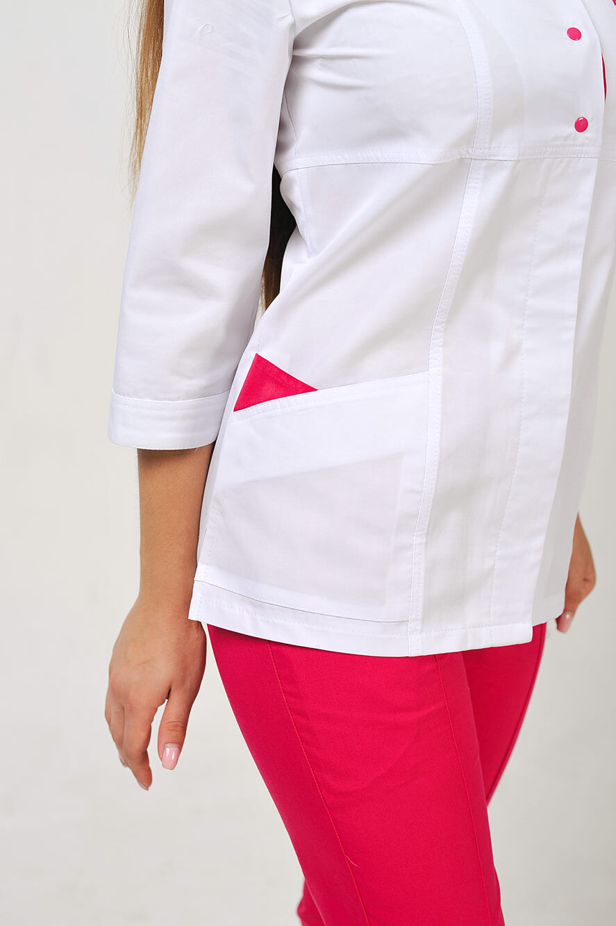 Flamingo+ Br. skinny suit. COTTON. White / raspberry (544699) фото 6
