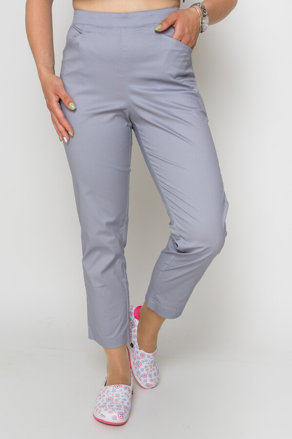 Костюм медицинский Ева-стрейч+ Брюки 7/8 Стрейчевый COTTON. Дым (5410080) фото 16