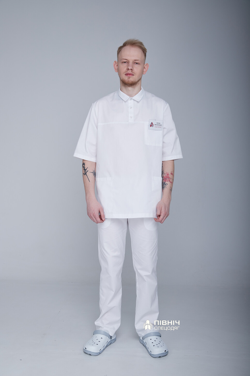 Men's medical shirt "ANDREW" white (3399145) фото 10