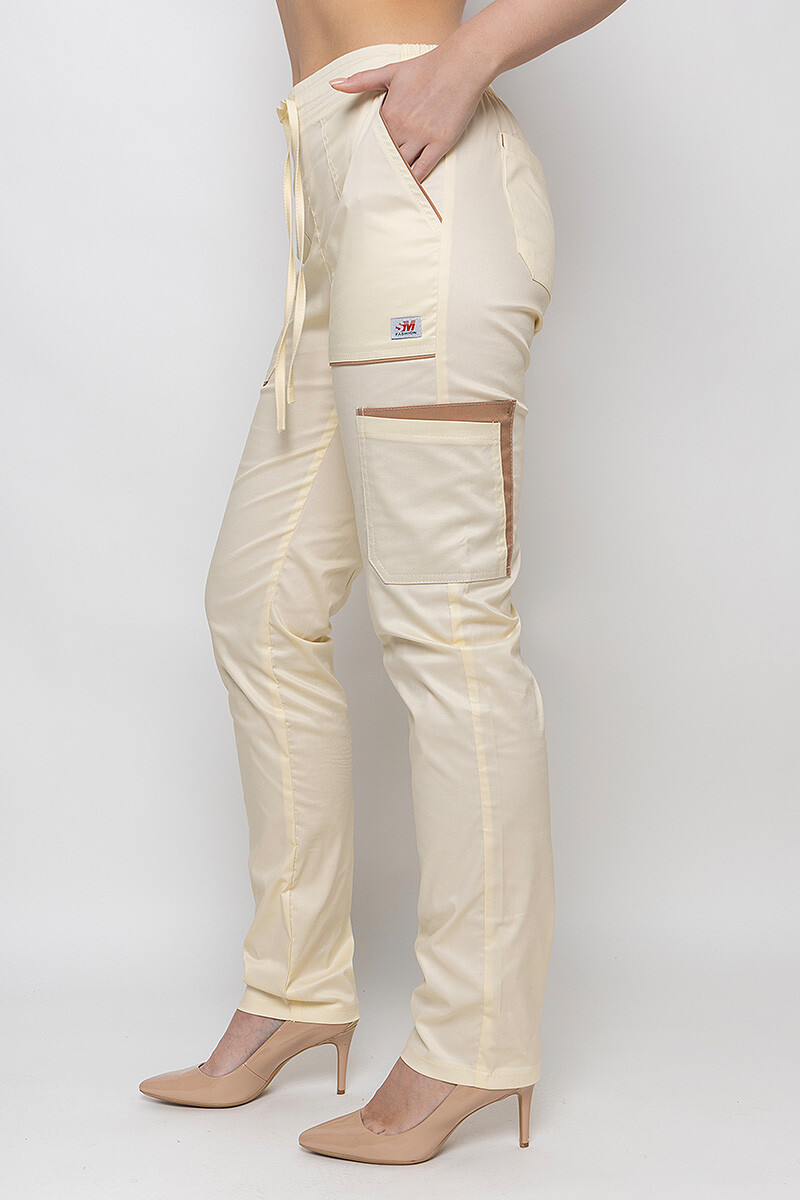 Emelie-stretch medical trousers, women's. Champagne (5436968) фото 7