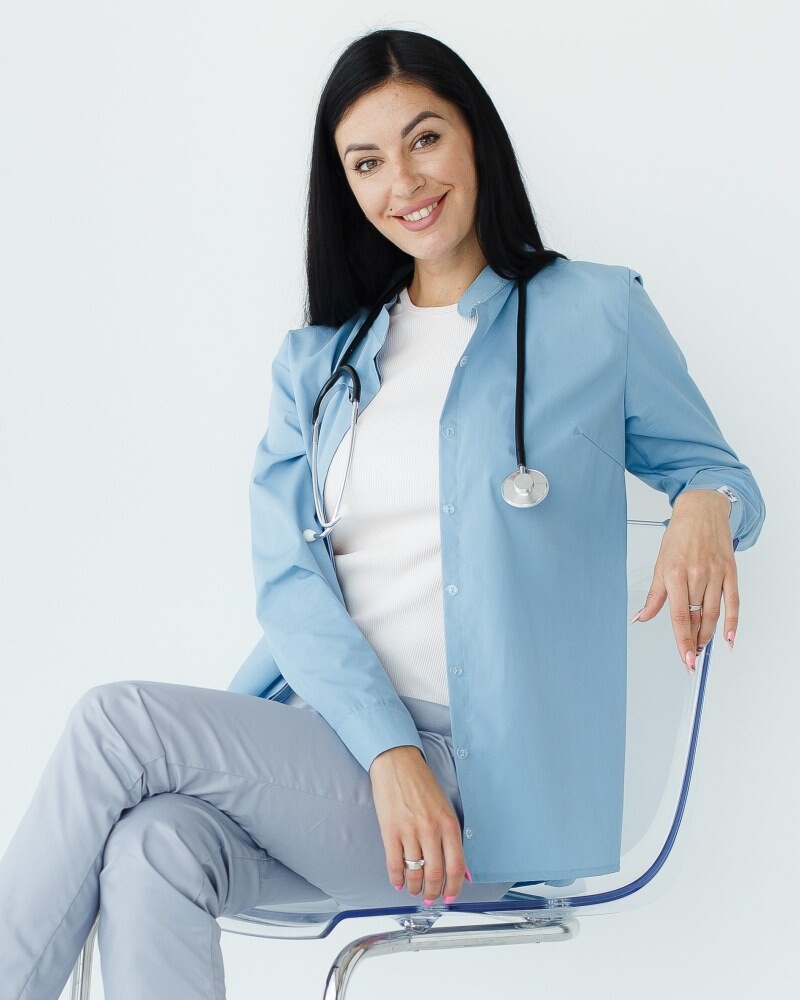 Medical shirt women's Stefania gray-blue 402-458-821 (6613525) фото 4