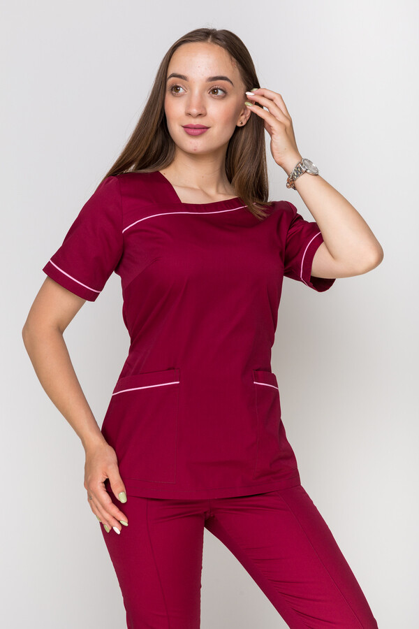 Костюм Монік, жіночий медичний, завужені штани. Марсал (5410152) фото 14