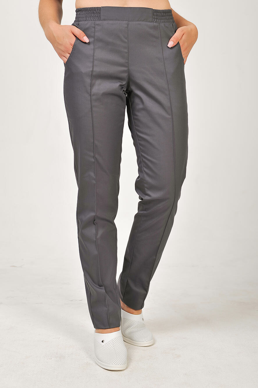 Trousers narrowed female Cotton asphalt  (544961) фото 1